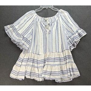 est 1946‎ 14/16W Beachy Linen Blend Bell Sleeves Coastal Vacation